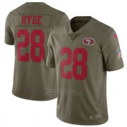 Camiseta NFL Limited Nino San Francisco 49ers San Francisco 49ers 28 Hyde 2017 Salute To Service Verde